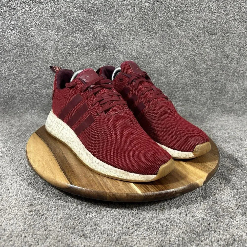 Adidas NMD_R2 Boost CQ2404 Men's Size 9 Burgundy Athletic Running Shoes Used
